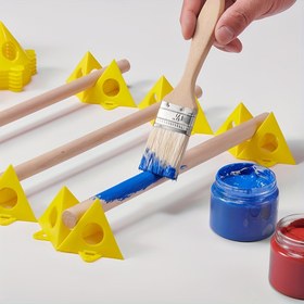 Resim 30 adet Boyama Piramidi, Tuval ve Dolap Kapakları İçin Üçgen Standlar, Mini Konik Boyama Piramidi, Boyama Desteği, Boyama Piramitleri, Sarı, Kırmızı, Turuncu 