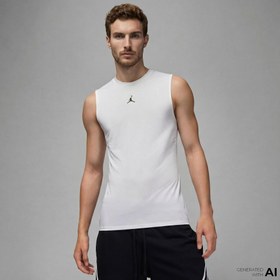 Resim Jordan Dri-Fit Sport Erkek Beyaz Kolsuz T-Shirt 