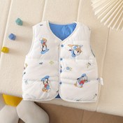 Resim 1 Adet Mickey & Minnie Mouse Kolsuz Yelek - Hafif Bej Dostu Kumaş, Önü Açık Kapatma, Çift Taraflı Giyim ile Mickey ve Minnie Fare Baskılı, Unisex Kış Sıcaklığı, İdeal Doğum Günü Parti Kıyafeti, 12 Ay'a kadar Uygulanabilir, Makinede Yıkanabilir (Resmi Lisanslı) - Her Gün ve özel günler için Mükemmel, Bayramlar ve fotoğraf çekimi için, İdeal hediye 