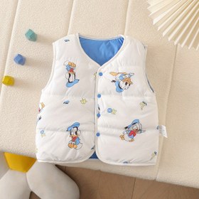 Resim 1 Adet Mickey & Minnie Mouse Kolsuz Yelek - Hafif Bej Dostu Kumaş, Önü Açık Kapatma, Çift Taraflı Giyim ile Mickey ve Minnie Fare Baskılı, Unisex Kış Sıcaklığı, İdeal Doğum Günü Parti Kıyafeti, 12 Ay'a kadar Uygulanabilir, Makinede Yıkanabilir (Resmi Lisanslı) - Her Gün ve özel günler için Mükemmel, Bayramlar ve fotoğraf çekimi için, İdeal hediye 