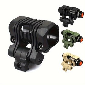 Resim BOOIU Bisiklet/Kask için 25mm Beş Pozisyonlu Taktiksel El Feneri Montajı - Avcılık, Balıkçılık ve Dış Aktiviteler için Ayarlanabilir Dayanıklı Siyah Raylı Işık Tutucu 