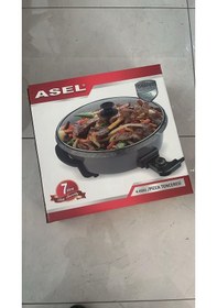 Resim Asel Pizza Tenceresi Kızartma Kavurma Mısır Patlatma Yemek Tenceresi Kırmızı 