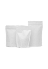 Resim Pencereli Beyaz Kraft Kilitli Doypack Ambalaj 16 X 27 + 4 Cm. 500 Gr. -50 Adet 