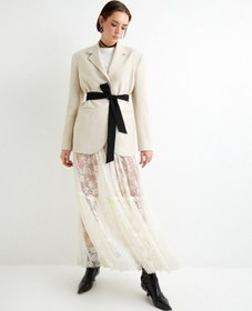 Resim Koton Blazer Ceket Fleto Cepli Kırık Beyaz 4sak50141uw Ekru 