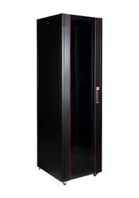 Resim Lande Demonte 42u 600x600 Hyperline Dikili Tip Rack Kabinet Siyah Ön Cam Kapak / Tekerlekli 