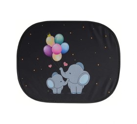 Resim Hightower İki Adet Sevimli Fil Ve Balonlu Hayvan Güneşlik, Statik Yapışkanlı, Kolay Saklama 