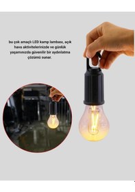 Resim Ucuztekno Şarjlı Kancalı Led Lamba - Kamp, Balkon Ve Acil Durum Işığı Renkli 