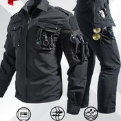 Resim 2 Adet Erkek Outdoor Yürüyüş ve Spor Seti, Dayanıklı Çekmece Ceketi + Çok Cepli Antrenman Pantolonu 
