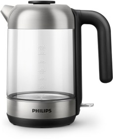 Resim Philips Series 5000 Glass Kettle Stainless Steel, Crystal 2200W 1.7L, Mid Entry Light Status Indicator 