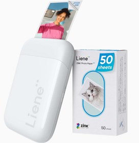 Resim Pearl K100 Mini Bluetooth Fotoğraf Yazıcısı, 300DPI, Çinko Kağıt - Beyaz 