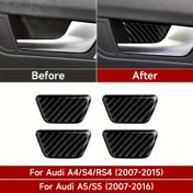 Resim For Audi A4 B8 A5 S4 RS4 (2009-2016) için Karbon Fiber Kapı Kase Sticker - Yüksek Kaliteli, Dayanıklı İç Aksesuar, Kolay Kurulum, Görünümü ve Fonksiyonunu Geliştirir, A4 B8 A5 S4 RS4 Modellerine Uygun 