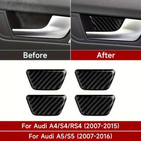 Resim For Audi A4 B8 A5 S4 RS4 (2009-2016) için Karbon Fiber Kapı Kase Sticker - Yüksek Kaliteli, Dayanıklı İç Aksesuar, Kolay Kurulum, Görünümü ve Fonksiyonunu Geliştirir, A4 B8 A5 S4 RS4 Modellerine Uygun 