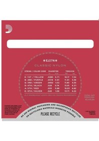 Resim D'addario Ej27n Classics Serisi Klasik Gitar Tel Seti 4/4 Ölçek 