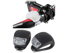 Resim Netodak Bisiklet Işığı Gece Lambası Siyah Su Geçirmez Silikon Yanıp Sönen 