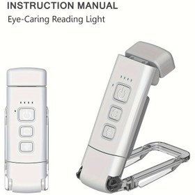 Resim Yatak Yanı Okuma için 1 Adet USB Şarj Edilebilir Klipsli LED Kitap Işığı - Taşınabilir, 3 Renk Modu (Ortam, Esinti, Hassas), 5 Parlaklık Seviyesi, Göz Koruyucu Teknoloji, Uzun Ömürlü Pil, Kompakt ve Dayanıklı Tasarım 