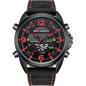 Resim Hanyang Siyah Kat-Watch Dijital Spor Saatler Su Geçirmez Erkekler Için Izle Çalar Saat Aydınlık Kronograf Deri Askeri Relogio Masculino (Yurt Dışından) 