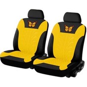 Resim Araba Koltuğu Kılıfı Tam Set, Evrensel Desen Nakış Oto Koltuk Kılıfı Seti Yellow 2 Seat As Picture 