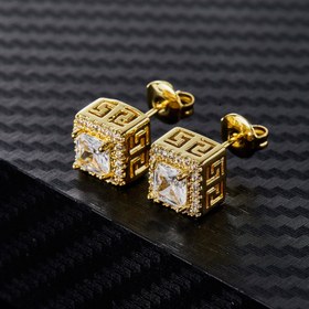 Resim Çok Yönlü Zarafet, Parıldayan Kübik Zirkonya ile Şık Kare Çivi Küpeler - Düğünler, Partiler & Hediyeler için Mükemmel, Lüks Bakır Moda Takıları Kadınlar İçin 