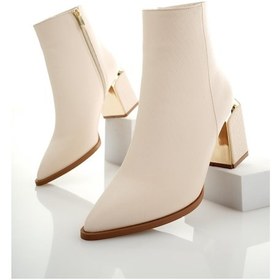 Resim Muggo Kylie Garantili Sivri Burun Kalın Topuklu Fermuarlı Kadın Bot 001 