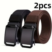 Resim 2 Adet Erkek Otomatik Tokalı Kemer, Günlük İşe Gidiş-Geliş Kemeri, Açık Hava Sporları ve İş Kıyafetleri İçin Uygun, Babalar Günü Hediyesi 