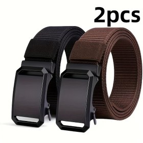 Resim 2 Adet Erkek Otomatik Tokalı Kemer, Günlük İşe Gidiş-Geliş Kemeri, Açık Hava Sporları ve İş Kıyafetleri İçin Uygun, Babalar Günü Hediyesi 