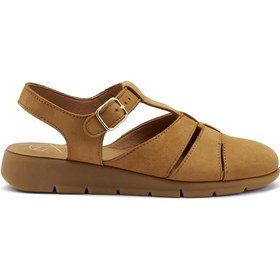 Resim Sandalet Kadın 51h6 Frau Nabuk Caramel Kahverengi 