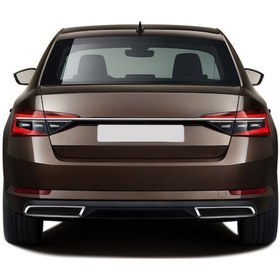Resim Skoda Superb 2015-2019 Krom Egzoz Çıkışı Difüzör 2 Prç Çelik 