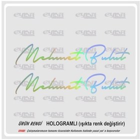Resim Size Özel Isim Imzası Hologram 2 Adet Ad Soyad Imza Etiket-20x4 Cm Siyah - Mesaj Atıınız- 
