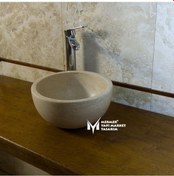 Resim Traverten Yuvarlak Mini Lavabo 