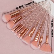 Resim 10 adet Oval Makyaj Fırça Seti, Naylon Kıllar, ABS Plastik Sap, Alkol İçermez, Tüm Cilt Tipleri İçin, Fondöten, Eyeliner, Göz Farı, Dudak Fırçası, Halloween için Güzellik Hediyesi 