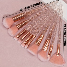 Resim 10 adet Oval Makyaj Fırça Seti, Naylon Kıllar, ABS Plastik Sap, Alkol İçermez, Tüm Cilt Tipleri İçin, Fondöten, Eyeliner, Göz Farı, Dudak Fırçası, Halloween için Güzellik Hediyesi 