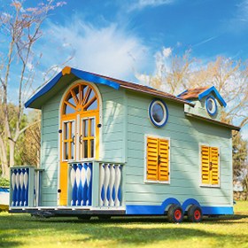 Resim Mandu Ahşap Çocuk Tinyhouse Oyun Evi 