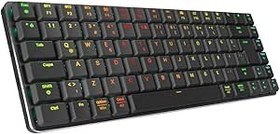 Resim Rampage W-GRANITE Siyah/Gri Low Profile RED SWITCH Q RGB 2,4 ghz+ BT Mekanik Gaming Oyuncu Klavye 