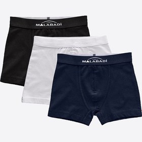 Resim Malabadi Erkek Çocuk Siyah Beyaz Lacivert 3 Lü Paket Pamuk Elastan Boxer 208 Siyah-beyaz-lacivert 