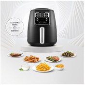 Resim Karaca Air Pro Cook XL 2 in 1 4 L Konuşan Black Chrome Airfryer 