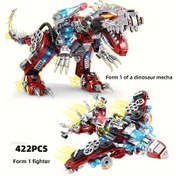 Resim 422 Parça Hareketli Mech Yapı Bloklar Seti - Dönüşen Robot & Jet, Ağız Mekanizmasıyla İnşa Edilebilir Bina Sistemi, Kollar ve Ayaklarla, Baş ile STEM Eğitici Inşaat Kitabı, Çocuklar için Noel/Paskalya/Doğum Günü Hediyesi (Başlıca inşat bloku markaları ile uyumlu) 