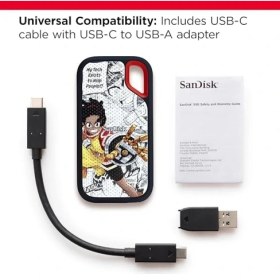 Resim Sandisk Extreme SDSSDE61-1T00-GBH 1 Tb Taşınabilir Afrofuturism Sürümü Harici SSD Sürücü 1050 Mb/sn'ye Kadar Usb-C USB 3.2 Gen 2 IP65 Suya ve Toza Dayanıklı Güncellenmiş Aygıt Yazılımı 