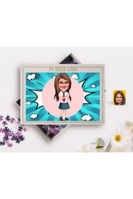 Resim Bk Gift Kişiye Özel Kız Çocuk Karikatürlü 1000 Parça Profesyonel Puzzle-6 