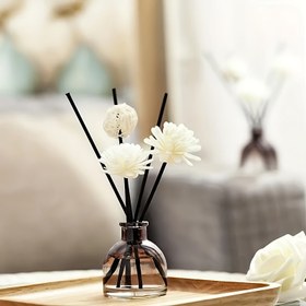 Resim 5/10 adet Aromaterapi Kurutulmuş Çiçekler + 5/10 adet Siyah Rattan Uçucu Çubuklar, Ev İç Mekan Ateşsiz Aromaterapi Aksesuarları Aromaterapi Çubukları 