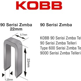 Resim Mey Ithalat® Kobb KBZ9022 22 mm 2500 Adet U Zımba Teli 