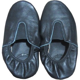 Resim salarticaret Deri Pisipisi Siyah Renk Deri Tabanı Kaydırmaz Bale Ayakkabısı 