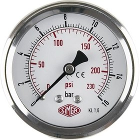 Resim Simga 0-1 Bar Çap Ø63 MM Arkadan Bağlantılı Kuru Tip Manometre 