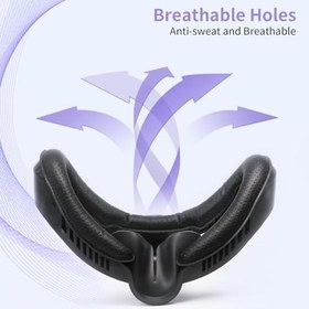 Resim VR Face Pad for Playstation VR2, Breathable Holes Leather Protective VR Accessories VR Face Cover Cushion Replacement Fitness Facial Interface Bracket Compatible with PS VR2 