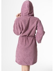 Resim Kelebek Gelin Bornoz Set 5 Parça Dantelli Fantezi Çeyizlik Takım Mor 