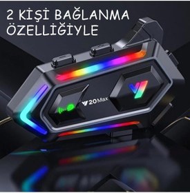 Resim Akgüneş Motogaraj Y20 Max 2 Kişilik Motosiklet İnterkom 