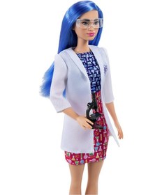 Resim Barbie Kariyer Bebekleri Serisi. Mavi Saçlı Bilim Insanı Hcn11 