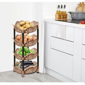 Resim La Push Concept La Push Plastik Papatya Desenli Sebzelik Kahve 4 Katlı / Çok Amaçlı 