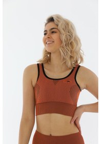 Resim Maraton Active Slimfit Kadın Bisiklet Yaka Kolsuz Spor Bakır Bra 813055-Bakır 