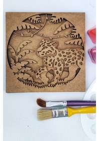 Resim Ahşap Çok Katmanlı Boyanabilir Tablo - Pano \ Leopar Figürlü 50 X 70 Ntpkp Tb 