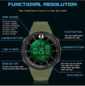 Resim Flybuy Sanda 6071 3 Bölünmüş Ekran Dijital Kronometre, Spor Elektronik Saat, Ordu Yeşili, Çok Renkli Modeller, Maxell Batarya, 50m Su Geçirmez Çok Renkli 